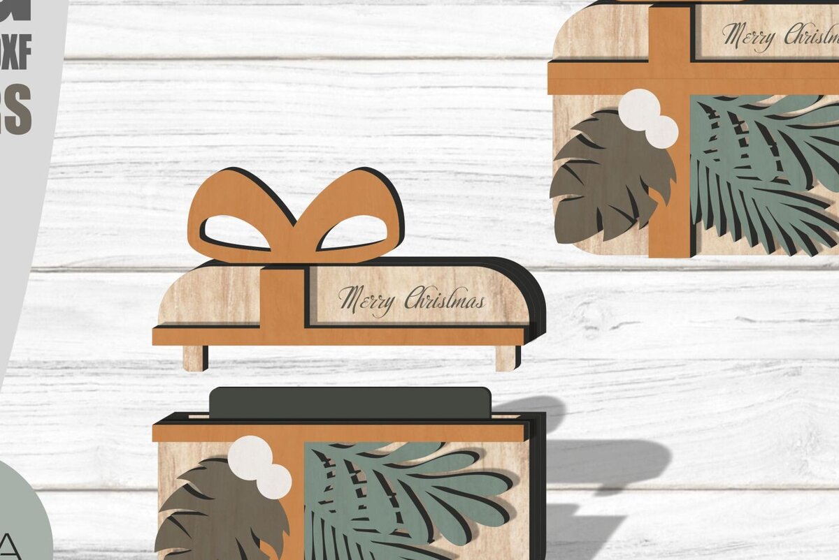 Intra απο ξύλο plywood 3mm-4mm πάχος Θήκη δώρου Χριστουγέννων , Κουτί δώρου Δίασταση 54x54 cm INTRAFABR-107664413