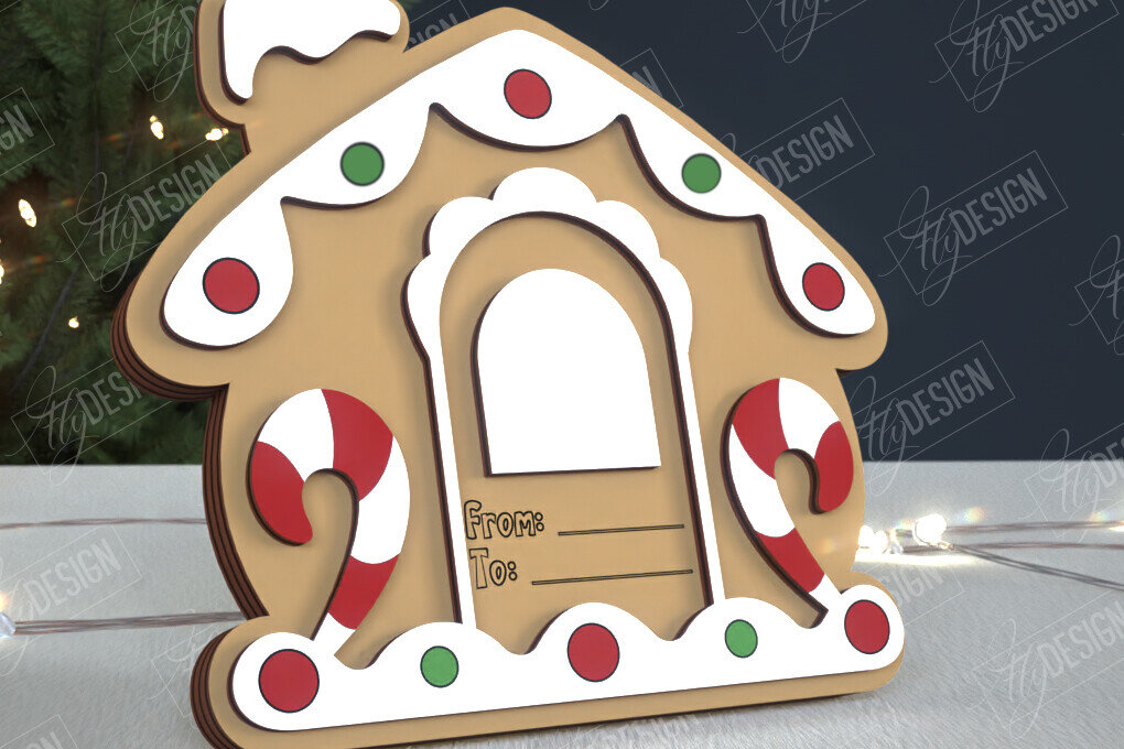 Intra απο ξύλο plywood 3mm-4mm πάχος Κάτοχος Χριστουγεννιάτικων Δωροκάρτας|Ευχετήρια κάρτα Δίασταση 15x15 cm INTRAFABR-108788900