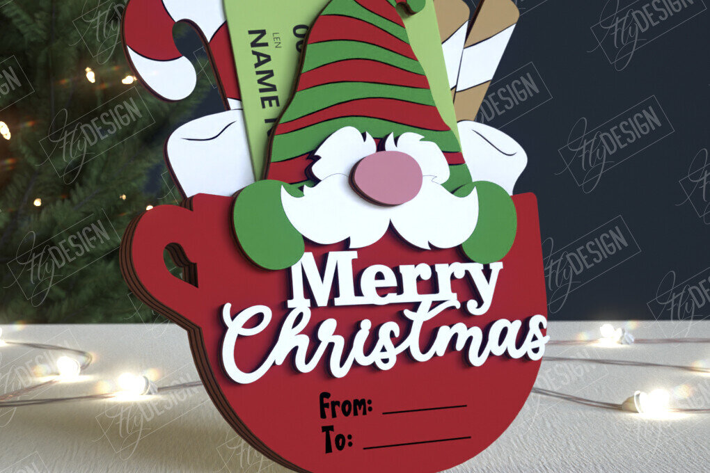 Intra απο ξύλο plywood 3mm-4mm πάχος Κάτοχος Χριστουγεννιάτικων Δωροκάρτας|Ευχετήρια κάρτα Δίασταση 15x15 cm INTRAFABR-108788777