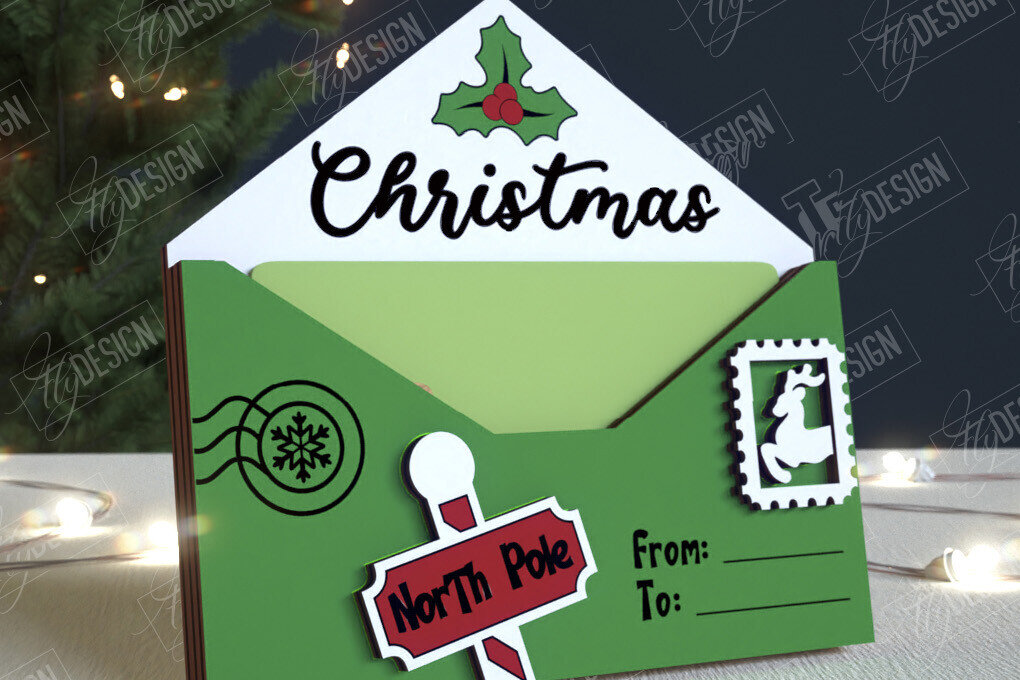 Intra απο ξύλο plywood 3mm-4mm πάχος Κάτοχος Χριστουγεννιάτικων Δωροκάρτας|Ευχετήρια κάρτα Δίασταση 15x15 cm INTRAFABR-108788806