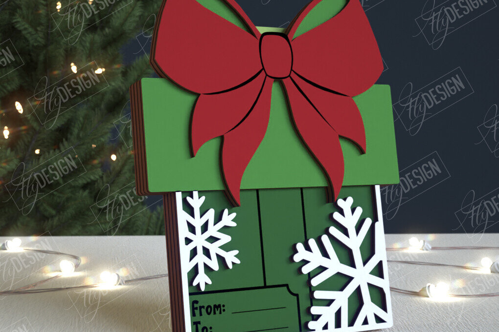 Intra απο ξύλο plywood 3mm-4mm πάχος Κάτοχος Χριστουγεννιάτικων Δωροκάρτας|Ευχετήρια κάρτα Δίασταση 15x15 cm INTRAFABR-108788851