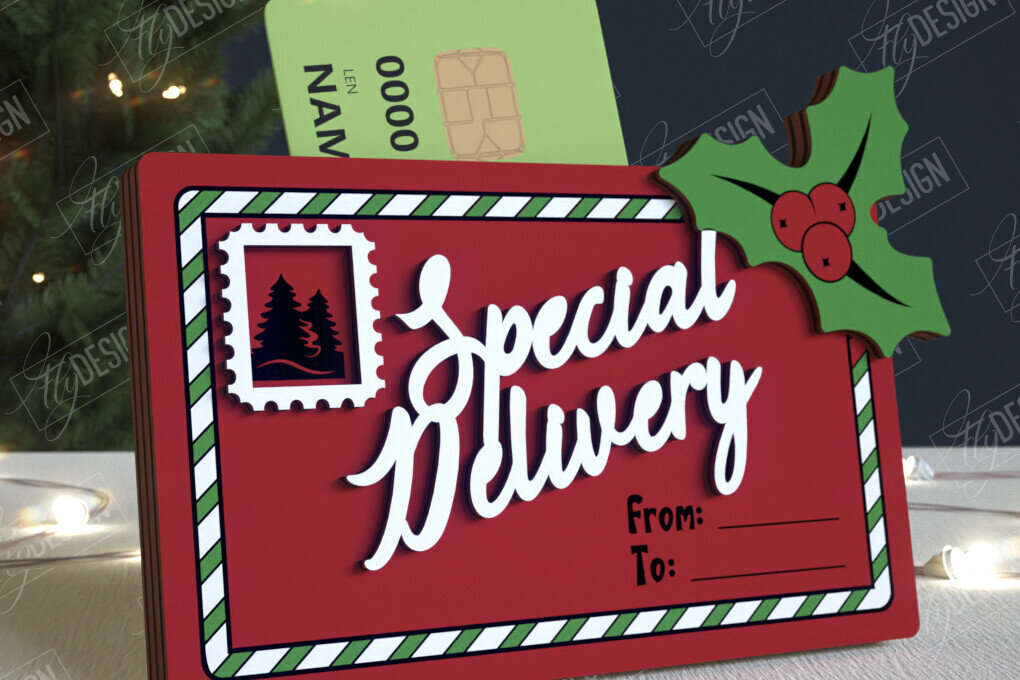 Intra απο ξύλο plywood 3mm-4mm πάχος Κάτοχος Χριστουγεννιάτικων Δωροκάρτας|Ευχετήρια κάρτα Δίασταση 15x15 cm INTRAFABR-108788268