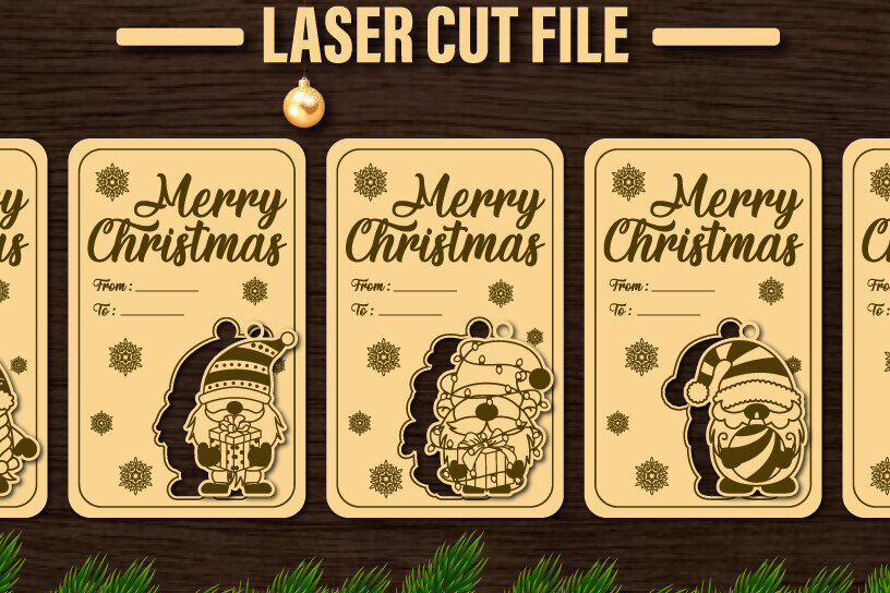 Intra απο ξύλο plywood 3mm-4mm πάχος κοπής με λέιζερ Χριστουγεννιάτικη δωροκάρτα Δίασταση 20x30 cm INTRAFABR-82710964