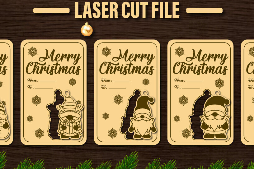 Intra απο ξύλο plywood 3mm-4mm πάχος κοπής με λέιζερ Χριστουγεννιάτικη δωροκάρτα Δίασταση 20x30 cm INTRAFABR-82711092