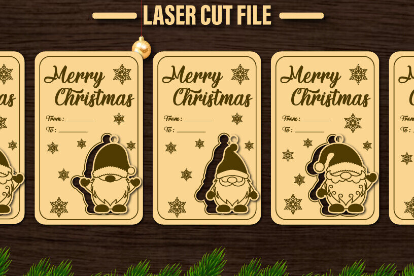 Intra απο ξύλο plywood 3mm-4mm πάχος κοπής με λέιζερ Χριστουγεννιάτικη δωροκάρτα Δίασταση 20x30 cm INTRAFABR-82499814