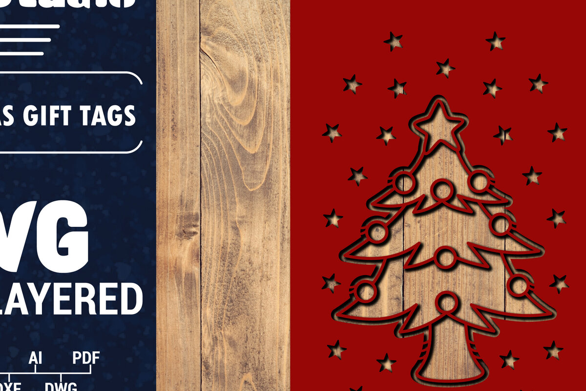 Intra απο ξύλο plywood 3mm-4mm πάχος Χριστουγεννιάτικη ετικέτα δώρου 3D Δίασταση 15x15 cm INTRAFABR-85583989