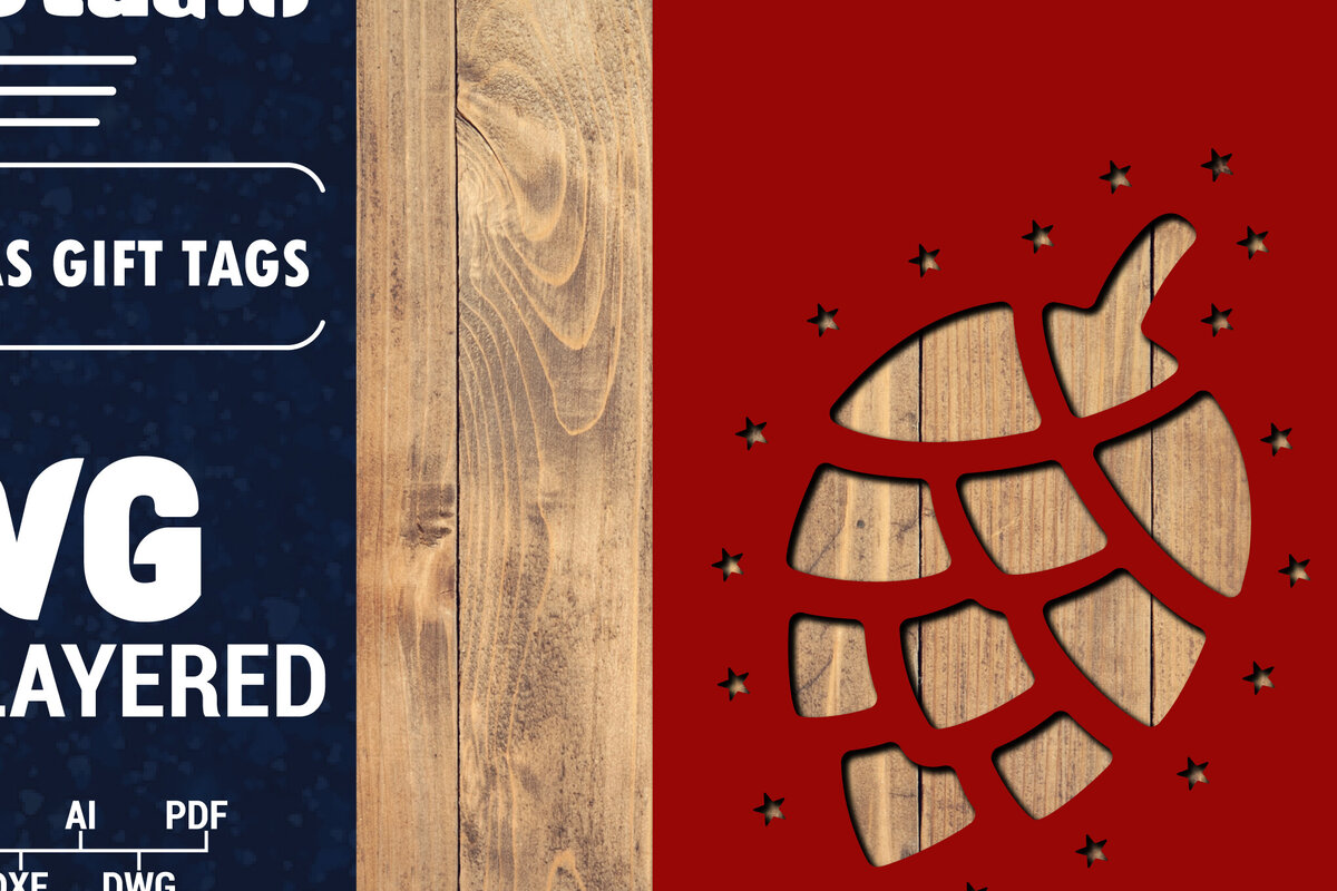 Intra απο ξύλο plywood 3mm-4mm πάχος Χριστουγεννιάτικη ετικέτα δώρου 3D Δίασταση 15x15 cm INTRAFABR-85584013 - Image 1
