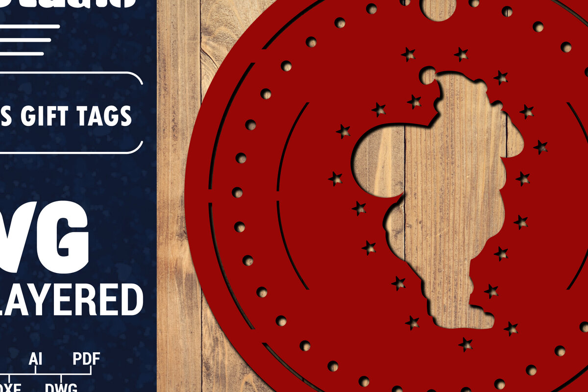 Intra απο ξύλο plywood 3mm-4mm πάχος Χριστουγεννιάτικη ετικέτα δώρου 3D Δίασταση 15x15 cm INTRAFABR-85638086