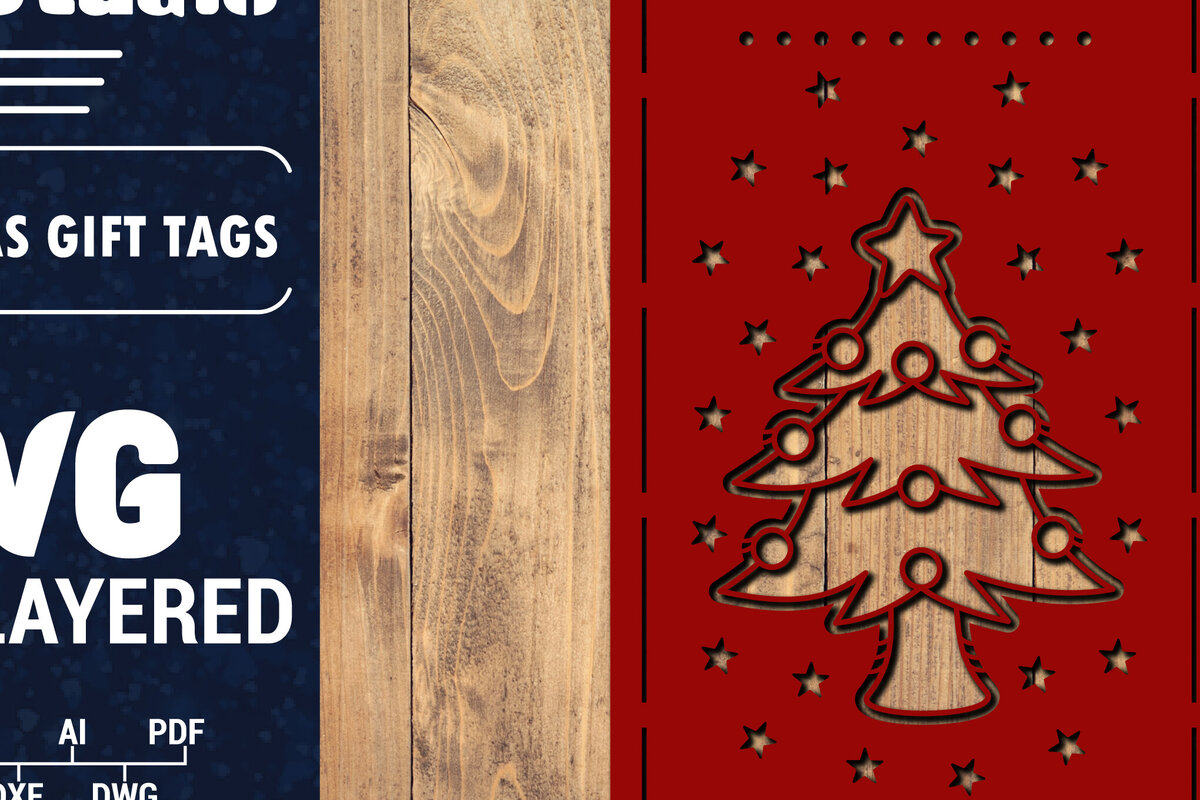 Intra απο ξύλο plywood 3mm-4mm πάχος Χριστουγεννιάτικη ετικέτα δώρου 3D Δίασταση 15x15 cm INTRAFABR-85651865