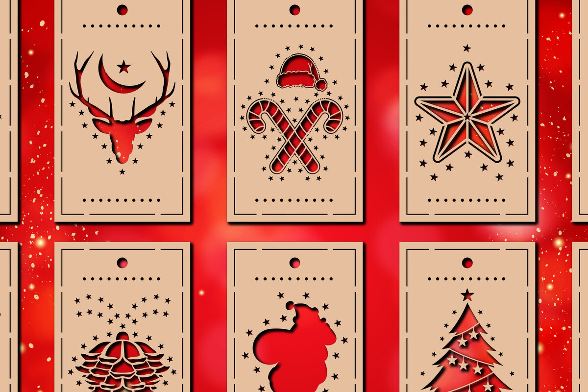 Intra απο ξύλο plywood 3mm-4mm πάχος Δώρο Χριστουγέννων 3D Cut  Δίασταση 15x15 cm INTRAFABR-85652017