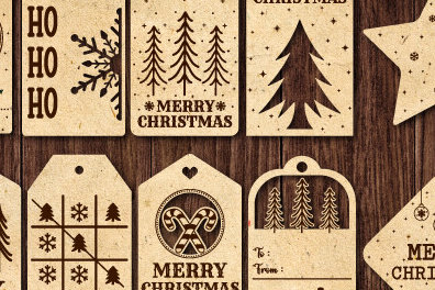 Intra απο ξύλο plywood 3mm-4mm πάχος Δώρο Χριστουγεννιάτικου δώρου με Δίασταση 15x15 cm INTRAFABR-79321589