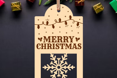 Intra απο ξύλο plywood 3mm-4mm πάχος Ετικέτα δώρου Χριστουγέννων Δίασταση 15x15 cm INTRAFABR-78331626