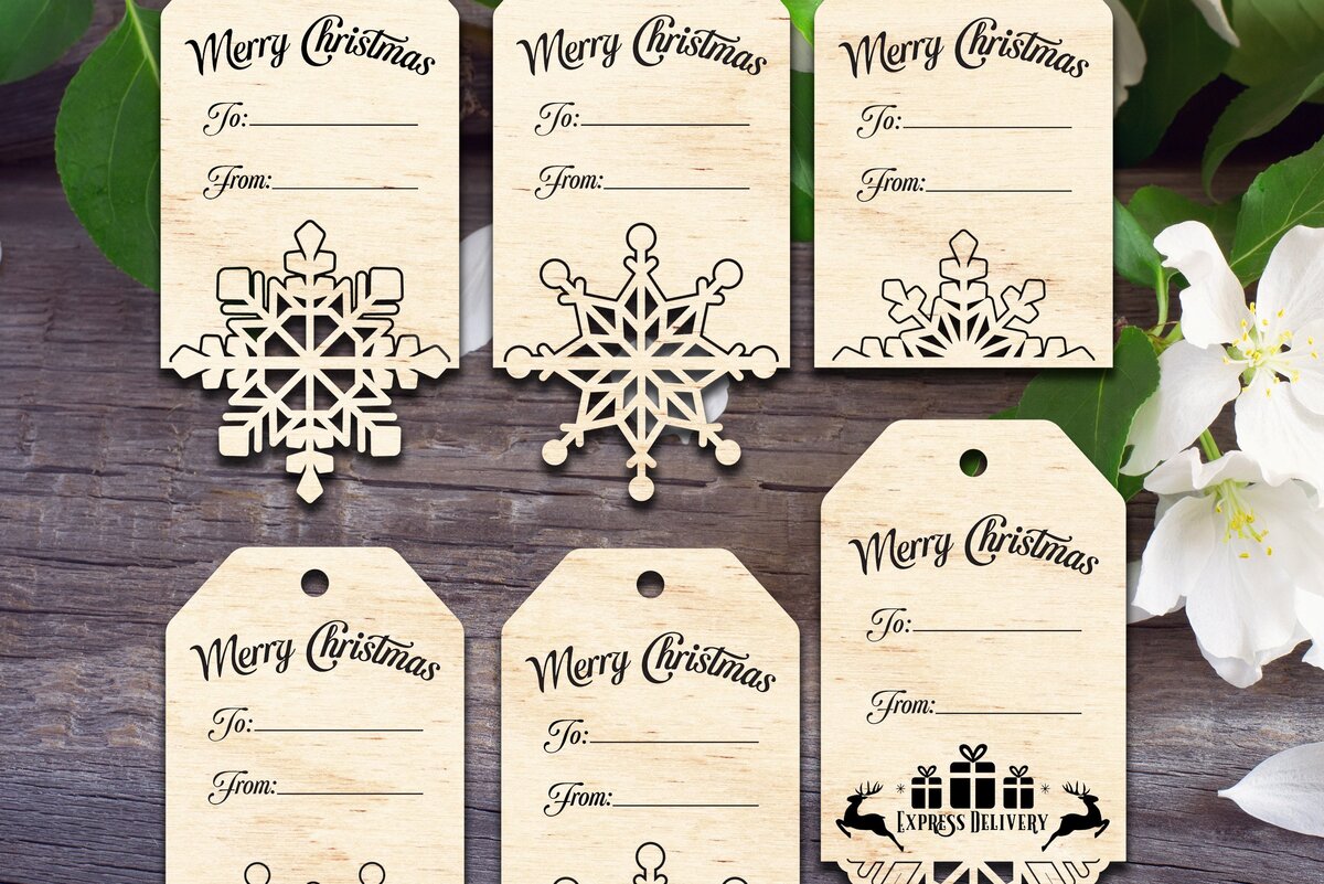 Intra απο ξύλο plywood 3mm-4mm πάχος Ετικέτες δώρων Χριστουγέννων Δίασταση 15x15 cm INTRAFABR-36375768