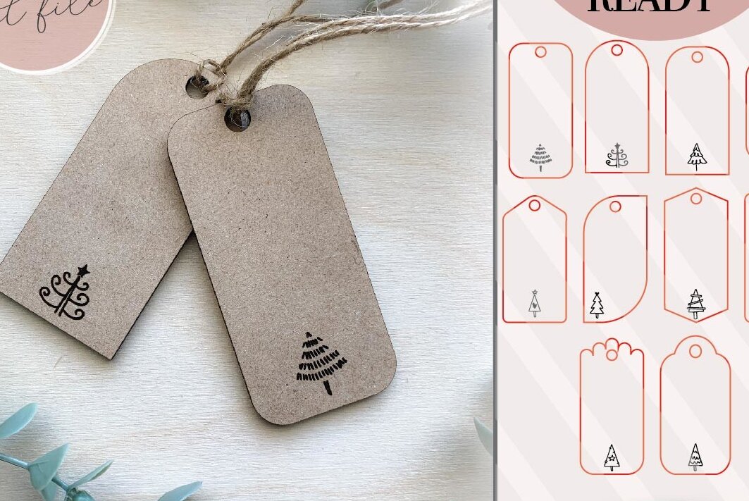 Intra απο ξύλο plywood 3mm-4mm πάχος ετικετών δώρου Χριστουγέννων Δίασταση 15x15 cm INTRAFABR-74486162