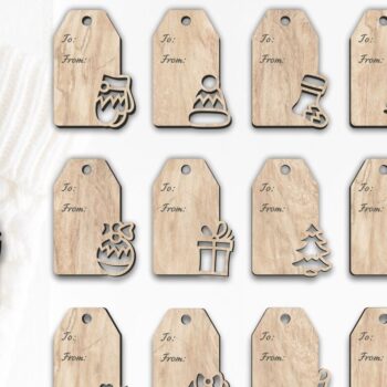 Intra απο ξύλο plywood 3mm-4mm πάχος ετικετών δώρου Χριστουγέννων, Δίασταση 30x20 cm INTRAFABR-78251207 - Image 2
