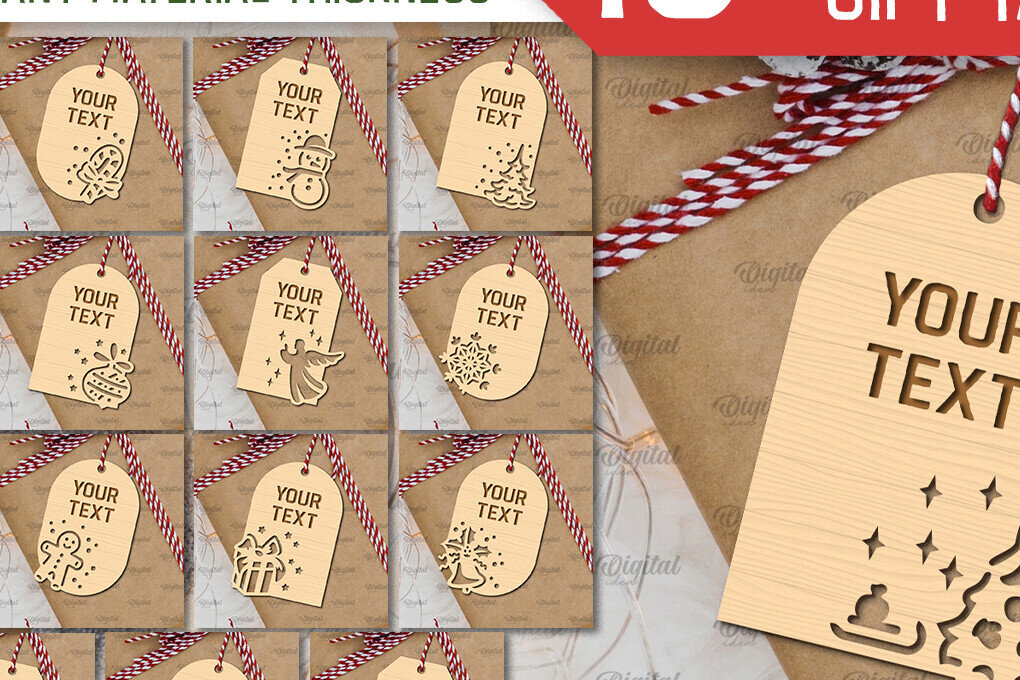 Intra απο ξύλο plywood 3mm-4mm πάχος Ετικέτες χριστουγεννιάτικου δώρου κοπής με λέιζερ Δίασταση 15x15 cm INTRAFABR-102114577