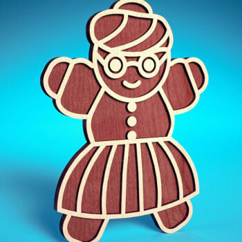 Intra απο ξύλο plywood 3mm-4mm πάχος Χριστουγεννιάτικο Gingerbread Cut  Δίασταση 15x15 cm INTRAFABR-75818299 - Image 1