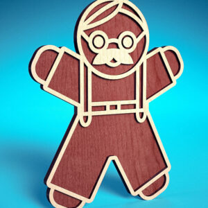 Intra απο ξύλο plywood 3mm-4mm πάχος Χριστουγεννιάτικο Gingerbread Cut  Δίασταση 15x15 cm INTRAFABR-75818333