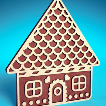 Intra απο ξύλο plywood 3mm-4mm πάχος Χριστουγεννιάτικο Gingerbread Cut  Δίασταση 15x15 cm INTRAFABR-75818455 - Image 1