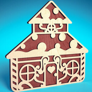 Intra απο ξύλο plywood 3mm-4mm πάχος Χριστουγεννιάτικο Gingerbread Cut  Δίασταση 15x15 cm INTRAFABR-75818481