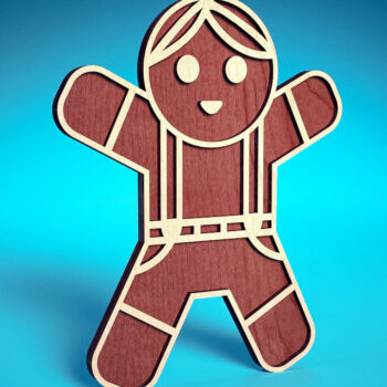 Intra απο ξύλο plywood 3mm-4mm πάχος Χριστουγεννιάτικο Gingerbread Cut  Δίασταση 15x15 cm INTRAFABR-75818212 - Image 1