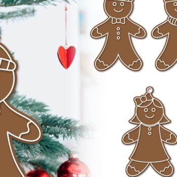 Intra απο ξύλο plywood 3mm-4mm πάχος Χριστουγεννιάτικο μελόψωμο με λέιζερ Δίασταση 30x20 cm INTRAFABR-38620915 - Image 1