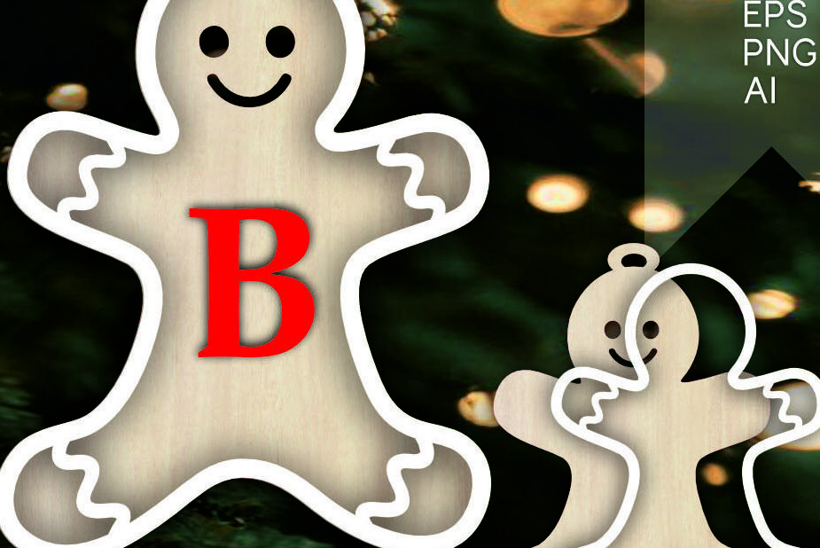 Intra απο ξύλο plywood 3mm-4mm πάχος κοπής με λέιζερ Christmas Gingerbread Man Δίασταση 8x8 cm INTRAFABR-102916910