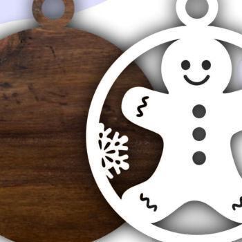 Intra απο ξύλο plywood 3mm-4mm πάχος Christmas Gingerbread Man Δίασταση 8x8 cm INTRAFABR-47067714 - Image 2