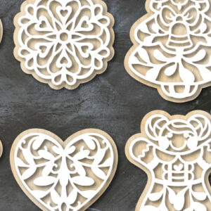 Intra απο ξύλο plywood 3mm-4mm πάχος Χριστουγεννιάτικο Gingerbread  Δίασταση 8x8 cm INTRAFABR-19536962