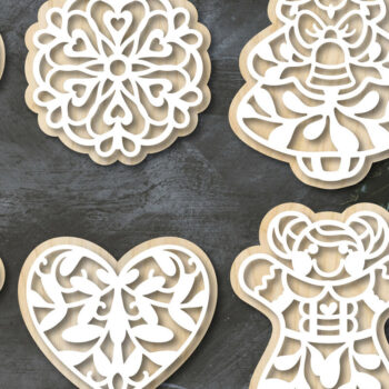 Intra απο ξύλο plywood 3mm-4mm πάχος Χριστουγεννιάτικο Gingerbread  Δίασταση 8x8 cm INTRAFABR-19536962 - Image 1