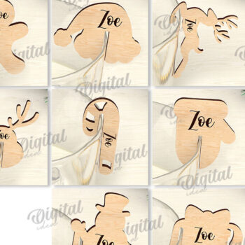 Intra απο ξύλο plywood 3mm-4mm πάχος Χριστουγεννιάτικο γυάλινο ντεκόρ Δέσμη κοπής με λέιζερ Δίασταση 15x15 cm INTRAFABR-109278561 - Image 2