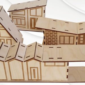 Intra απο ξύλο plywood 3mm-4mm πάχος Χριστουγεννιάτικο Glitter House Σχεδιασμός Δίασταση 15x15 cm INTRAFABR-83249520