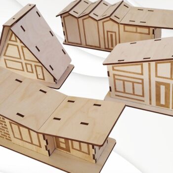 Intra απο ξύλο plywood 3mm-4mm πάχος Χριστουγεννιάτικο Glitter House Σχεδιασμός Δίασταση 15x15 cm INTRAFABR-83249520 - Image 2