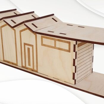 Intra απο ξύλο plywood 3mm-4mm πάχος Χριστουγεννιάτικο Glitter House Σχεδιασμός Δίασταση 15x15 cm INTRAFABR-83249520 - Image 4