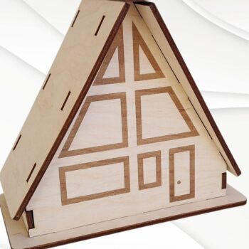 Intra απο ξύλο plywood 3mm-4mm πάχος Χριστουγεννιάτικο Glitter House Σχεδιασμός Δίασταση 15x15 cm INTRAFABR-83249520 - Image 5