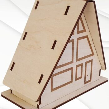 Intra απο ξύλο plywood 3mm-4mm πάχος Χριστουγεννιάτικο Glitter House Σχεδιασμός Δίασταση 15x15 cm INTRAFABR-83249520 - Image 6