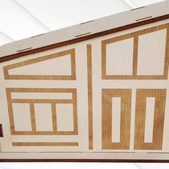 Intra απο ξύλο plywood 3mm-4mm πάχος Χριστουγεννιάτικο Glitter House Σχεδιασμός Δίασταση 15x15 cm INTRAFABR-83249520 - Image 9