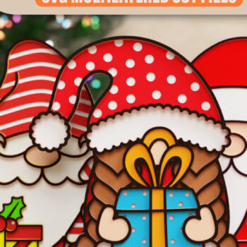 Intra απο ξύλο plywood 3mm-4mm πάχος Christmas Gnome 3D || ΔΕΜΑ || Δίασταση 40x40 cm INTRAFABR-75745478 - Image 1