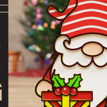 Intra απο ξύλο plywood 3mm-4mm πάχος Christmas Gnome 3D || ΔΕΜΑ || Δίασταση 40x40 cm INTRAFABR-75745478 - Image 4
