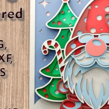 Intra απο ξύλο plywood 3mm-4mm πάχος Christmas Gnome 3D Multilayered Δίασταση 10x10 cm INTRAFABR-108890368 - Image 1