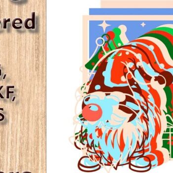 Intra απο ξύλο plywood 3mm-4mm πάχος Christmas Gnome 3D Multilayered Δίασταση 10x10 cm INTRAFABR-108890368 - Image 3