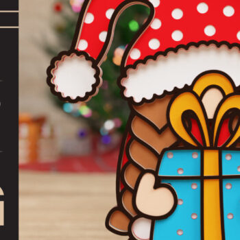 Intra απο ξύλο plywood 3mm-4mm πάχος Christmas Gnome 3D Multilayered Cut Δίασταση 40x40 cm INTRAFABR-75745327 - Image 1