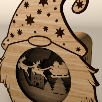 Intra απο ξύλο plywood 3mm-4mm πάχος Χριστουγεννιάτικο Gnome - Κηροπήγιο Δίασταση 25x25 cm INTRAFABR-108828249 - Image 9