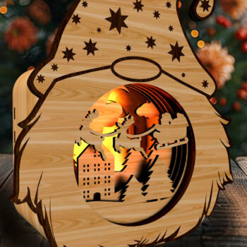 Intra απο ξύλο plywood 3mm-4mm πάχος Χριστουγεννιάτικο Gnome - Κηροπήγιο Δίασταση 25x25 cm INTRAFABR-108828249 - Image 10