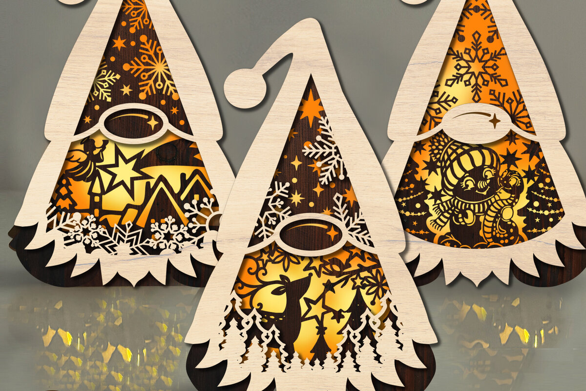 Intra απο ξύλο plywood 3mm-4mm πάχος Κηροπήγια Χριστουγεννιάτικο Gnome Δίασταση 2x2 cm INTRAFABR-109336254