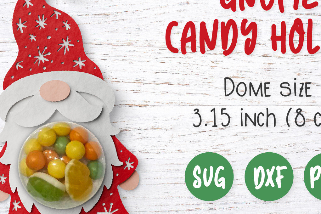 Intra απο ξύλο plywood 3mm-4mm πάχος Χριστουγεννιάτικο Gnome Candy Dome Δίασταση 5x9 cm INTRAFABR-50330875