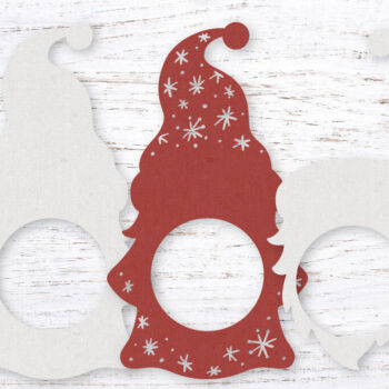 Intra απο ξύλο plywood 3mm-4mm πάχος Χριστουγεννιάτικο Gnome Candy Dome Δίασταση 5x9 cm INTRAFABR-50330875 - Image 2