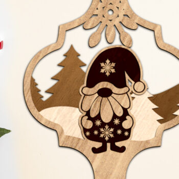 Intra απο ξύλο plywood 3mm-4mm πάχος Χριστουγεννιάτικο Gnome, Διακόσμηση Χριστουγεννιάτικου Δέντρου Δίασταση 3x4 cm INTRAFABR-83393880 - Image 1
