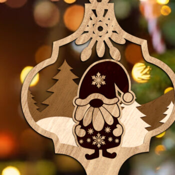 Intra απο ξύλο plywood 3mm-4mm πάχος Χριστουγεννιάτικο Gnome, Διακόσμηση Χριστουγεννιάτικου Δέντρου Δίασταση 3x4 cm INTRAFABR-83393880 - Image 2