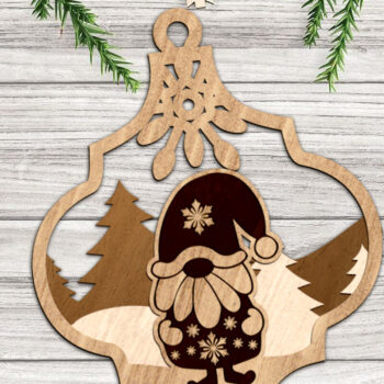 Intra απο ξύλο plywood 3mm-4mm πάχος Χριστουγεννιάτικο Gnome, Διακόσμηση Χριστουγεννιάτικου Δέντρου Δίασταση 3x4 cm INTRAFABR-83393880 - Image 4